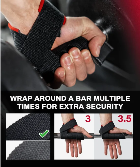 2023 Custom Logo Heavy Duty Fitness Padded Cotton Neoprene Weightlifting Weight Gym Pull Deadlift Lifting Wrist Straps For Men