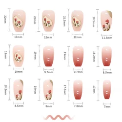 Wholesale Custom Gradient Vintage Tulip press on nails vendor with 3D false nail design and glue nail tip