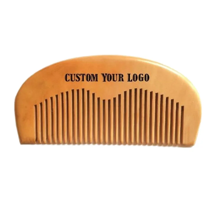 Classic handmade private label wooden beard comb custom beard comb wooden hair comb