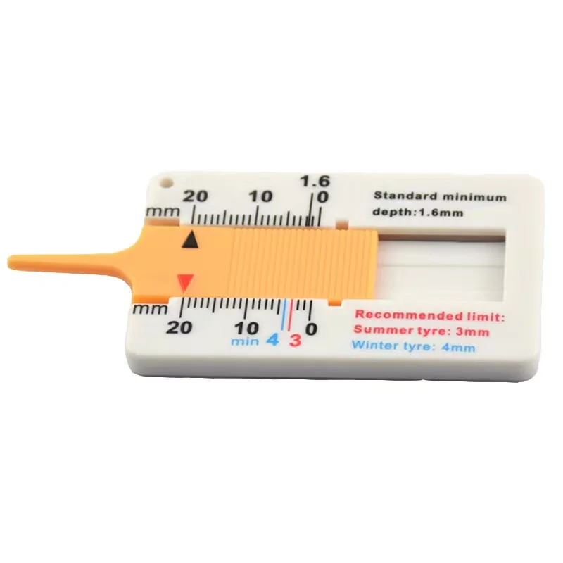 Metric Car Caliper and Motorcycle Trailer Wheel Measure Tool Plastic PP Tyre Tread Depth Gauge