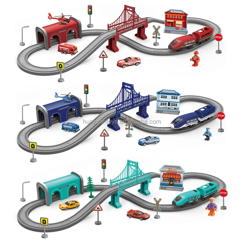 Hot Selling Kids Magnetic Train Track Toy Electric Battery Operated Engineering Vehicle Rail Tunnel Slot Toy for Boys Girls