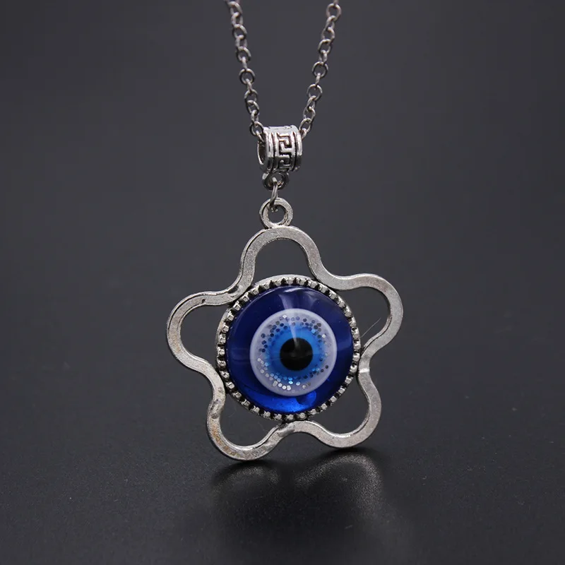 
Various styles choose anchor snowflake palm five-star key turkish blue eye necklace pendant ladies necklace 