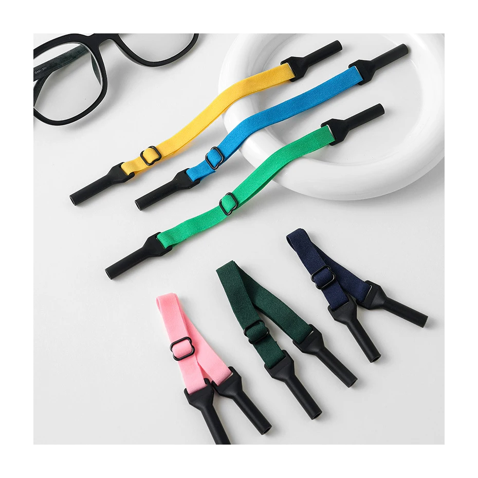 Snapping Clip On Elastic Glasses Adjustable Strap For Kid Sporting Optical Frame Fabric Cord