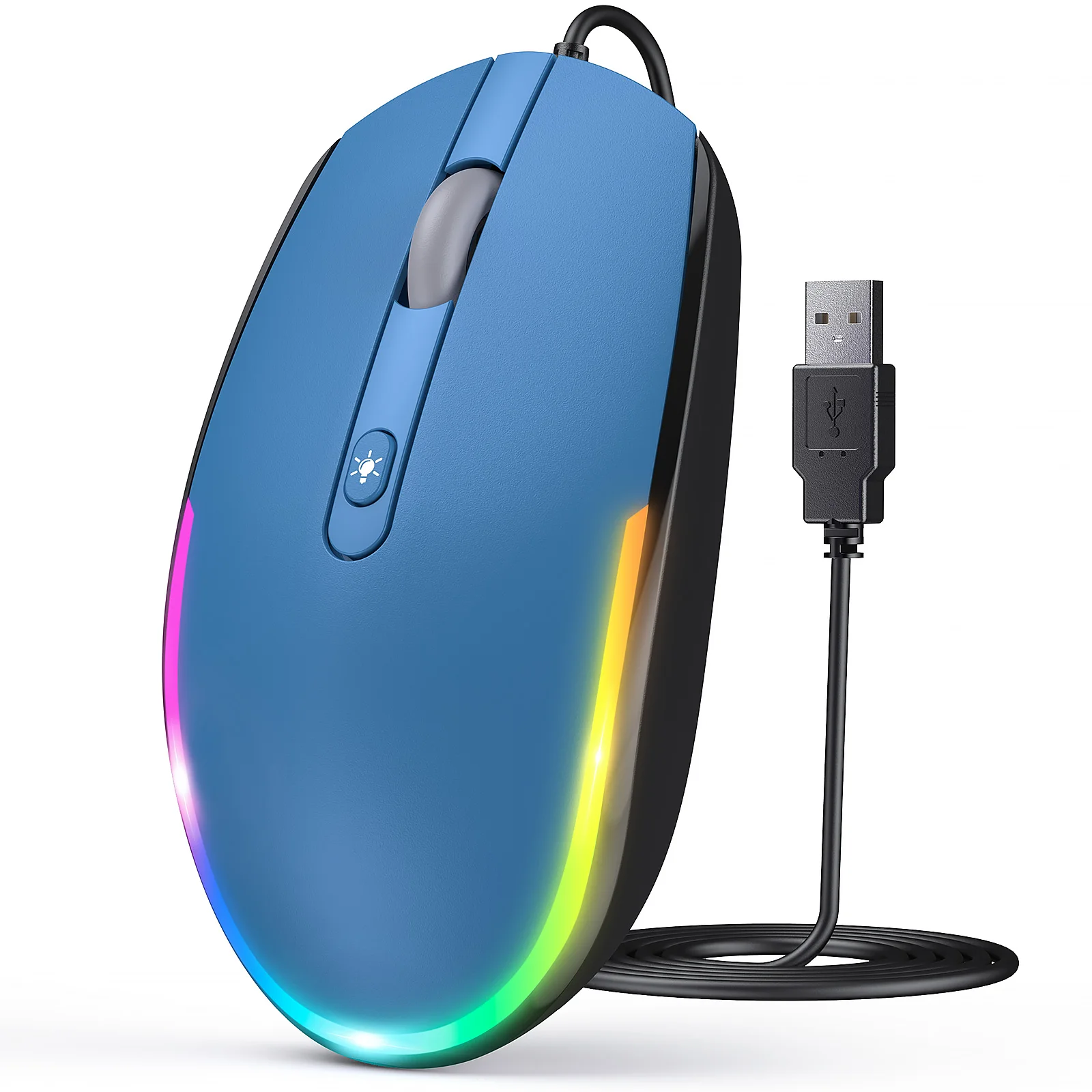 SeenDa Wired Mouse LED RGB Backlit USB Mouse Computer Mouse for  Laptop PC Notebook