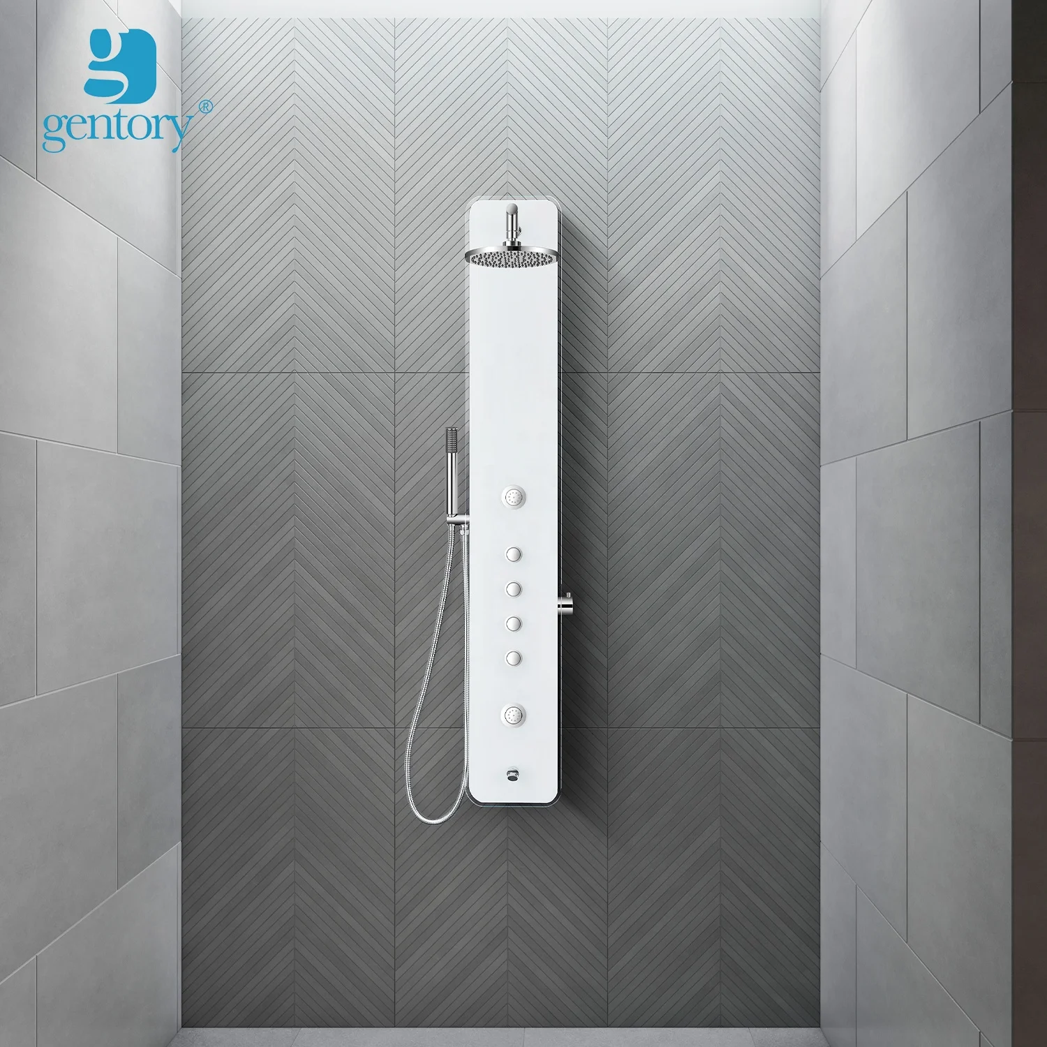 Newest arrival  tempered glass with white shower panels GA007 for sale Multi function button