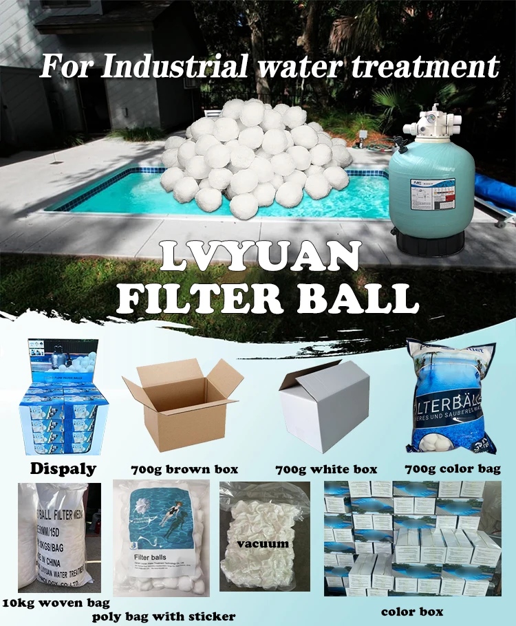30-50Mm Backwash Polyester Staple Fiber Filter Ball For Waste Water 