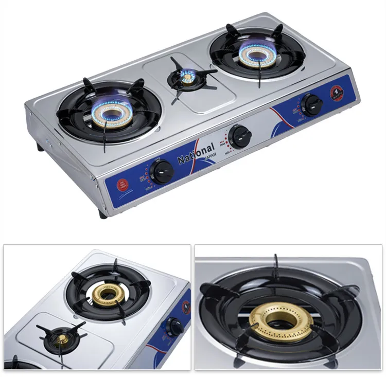 Wholesale cheap price 3 burner iron compact table top cooking portable mini gas stove