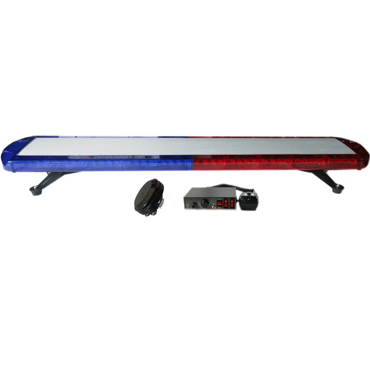
117CM 88W red blue LED police car rooftop led light bar with 200W siren built in 100W loudspeaker 