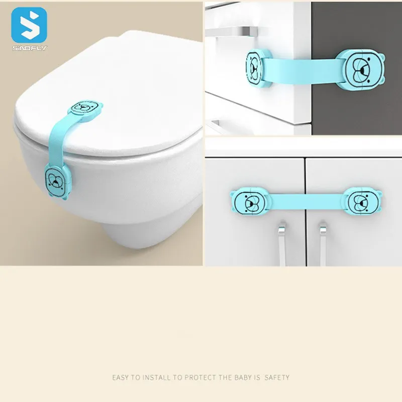 Wholesale Baby Safety Multifunctional ABS Kids Strap Lock Door Cabinet Drawer Refrigerator Child Safe Lock
