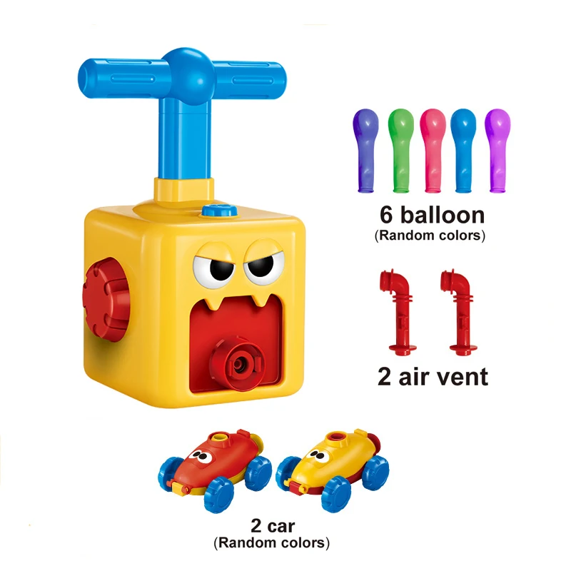 
Powered Car Balloon Launcher Preschool Educational Science Toys with Manual Balloon Pump Inertial Power Car Vehicle 