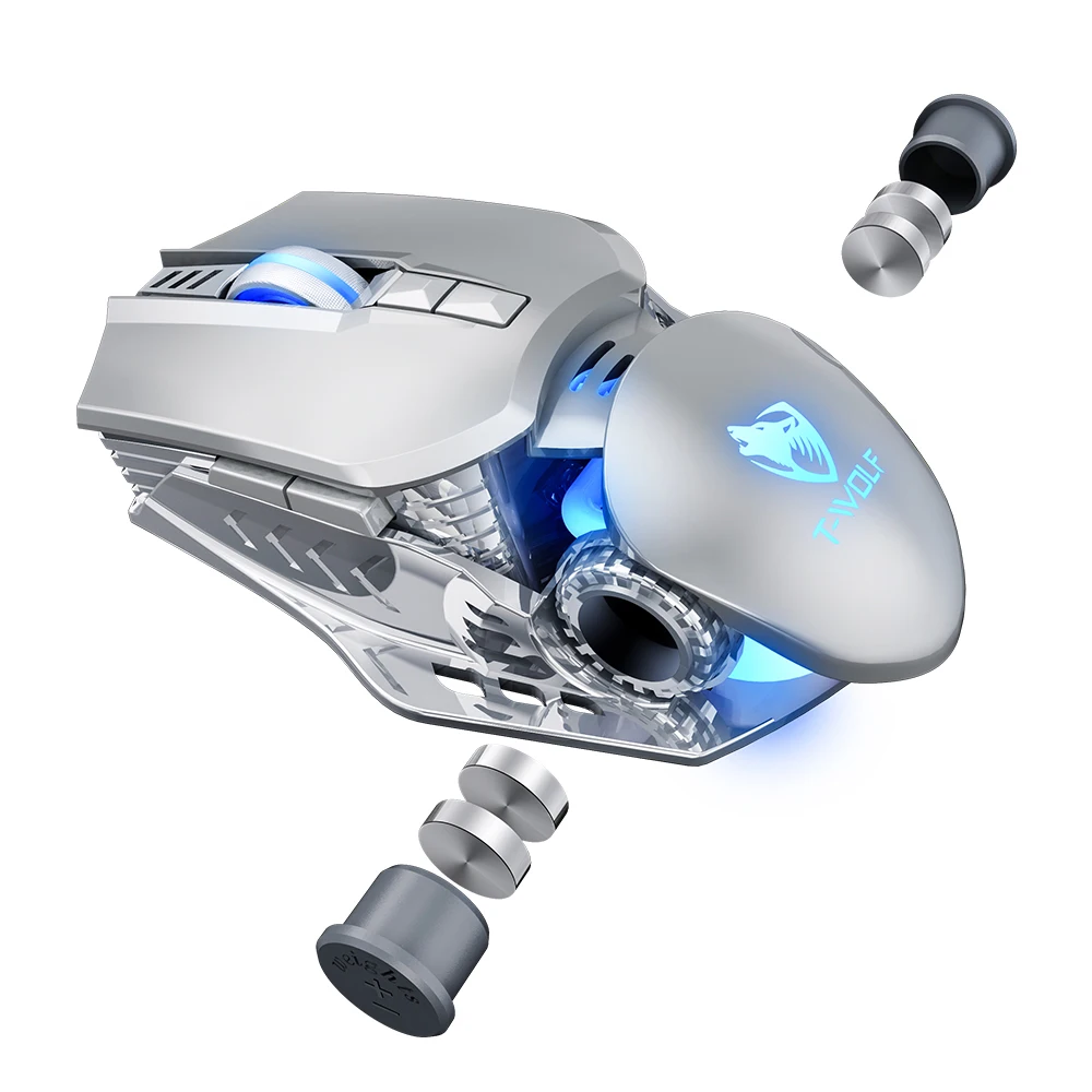 Newest TWolf G530 game mouse USB macro definition wired mice luminous for PC LED light