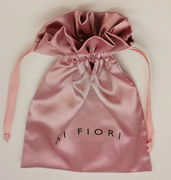 Gift Pouches Manufacturer Custom Logo Soft Wig Underwear Drawstring Silk Satin Bags