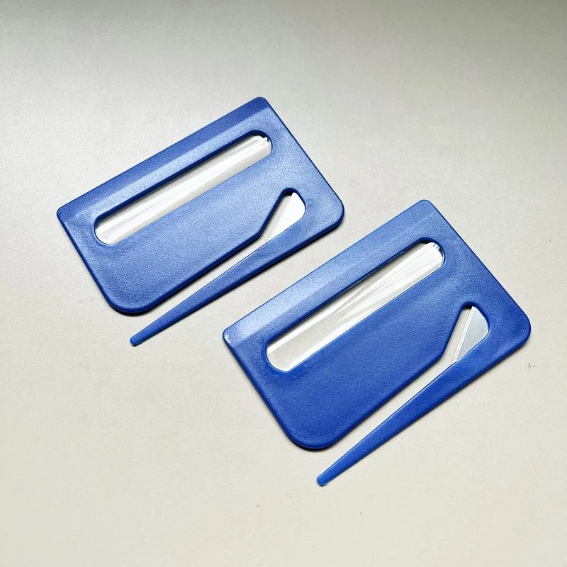 Customized Logo Printed plastic carton safety opener knife with the magnifier Durable Envelope opener knife for promotion