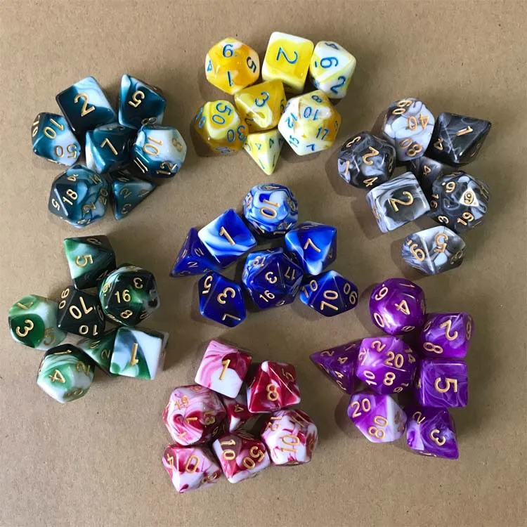 
7Pcs Dungeons and Dragons DND RPG MTG D20 D12 D10 D8 D6 D4 Table Game Double-Colors Polyhedral Game Dice 