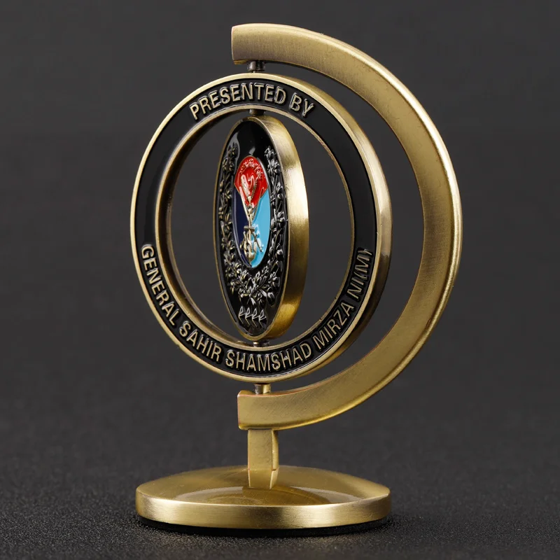 Manufacturer Zinc Alloy Custom Metal Enamel Rotatable Trophy Award Medals And Trophies