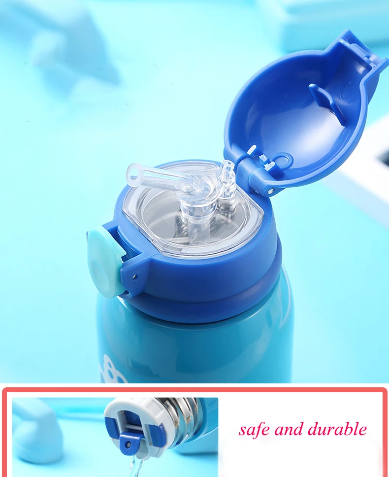 hot sell low MOQ BPA free stainless steel baby bottle with straw
