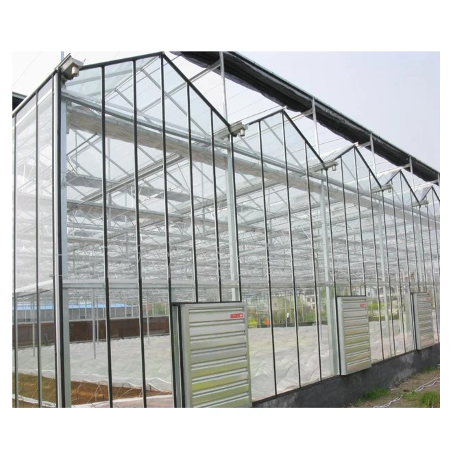 Умные стеклянные теплицы для сельского хозяйства с вертикальной гидропонной системой