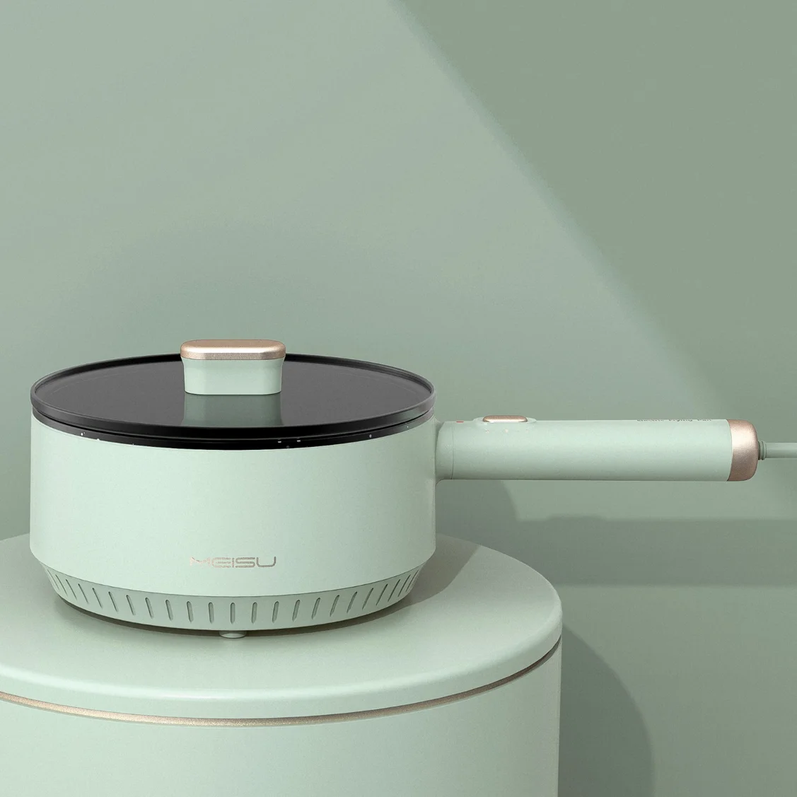 Factory Price Multi Function Frying Pan White Non Stick Ceramic Coating Electric Mini Cooking Pot