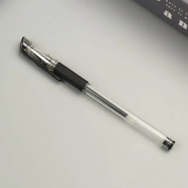 
European standard bullet neutral gel pen needle signature water-based carbon pen black refill 0.5m custom wholesale 