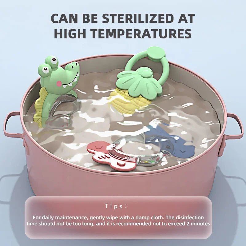 Samtoy 12PCS Non Toxic Silicone Soft ChewableTeething Toy Baby Rattles With Storage Box for Babies 0-6 Month