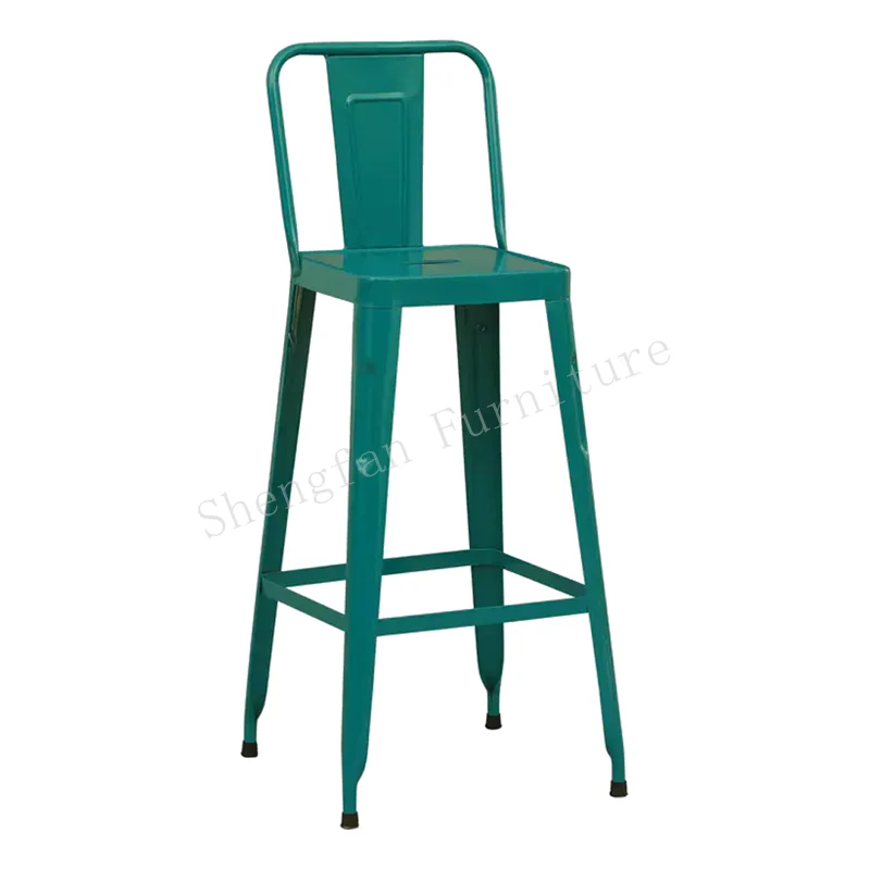 China Cheap Price French Industrial Metal Outdoor Home Bar Wedding Blue Color Dinning Bar Tolix Chair Bar Metal Tolix Chairs