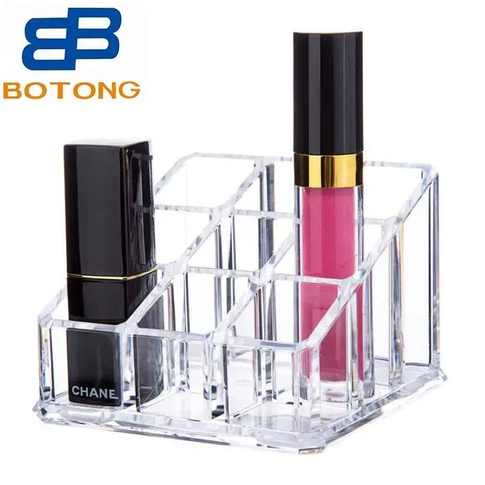 Cosmetic Organizer  Acrylic Makeup Organizer Lipstick Holder Lip Balm Storage Display Box Desktop Vanity Stand Wholesale Clear