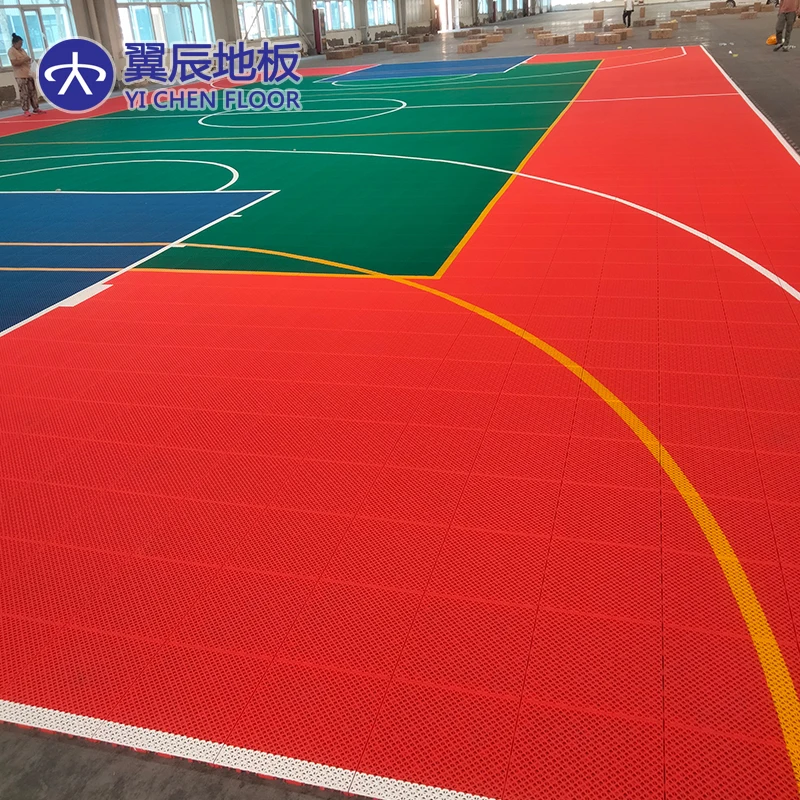 Best-selling double layer asterisk suspended interlocking tiles for multipurpose sports flooring