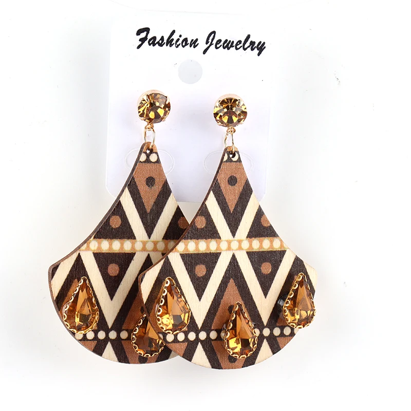 2022 Newest Wooden Geometric Drop Dangle Earrings