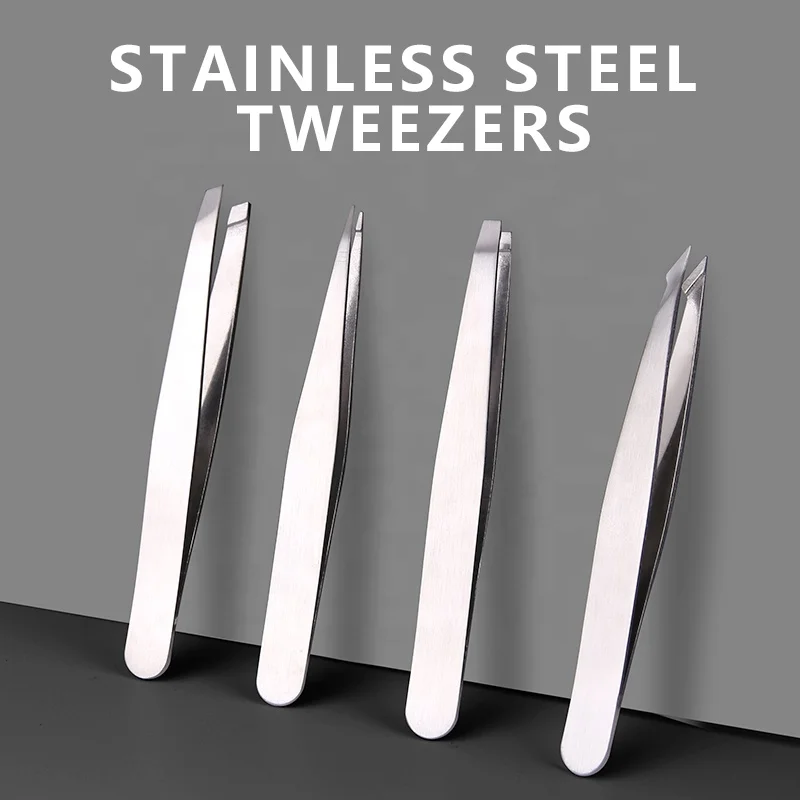 Professional Multi-Purpose Eyebrow Tweezers Wholesale Makeup Tool for Eyebrows & Facial Hair Removal Pointed & Slanted Tips