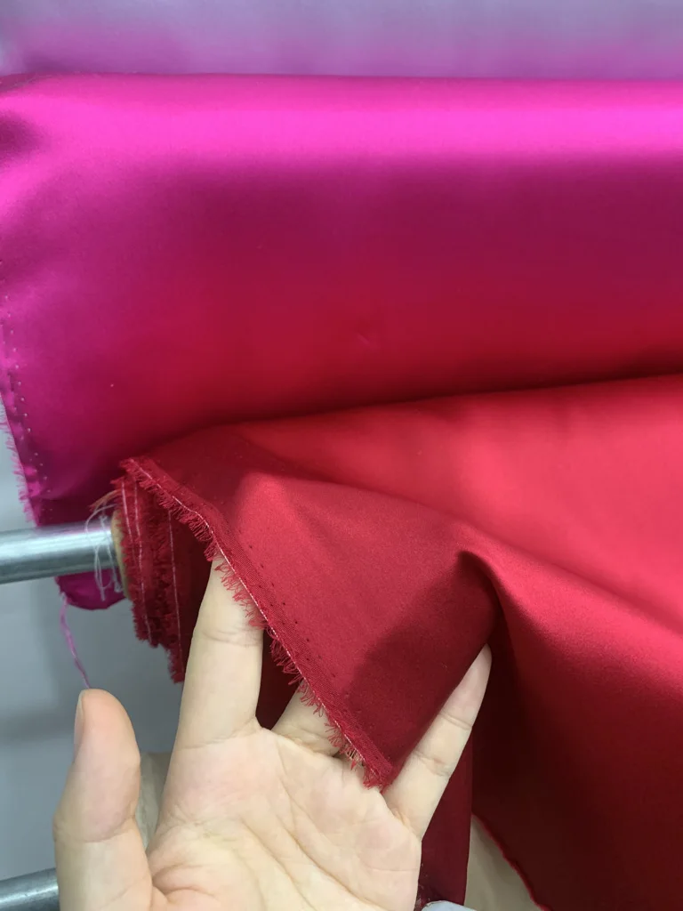 Wholesale Woven Polyester Double Sided Stretch Printed Silk Bridal Duchess Liquid Satin Spandex Fabric