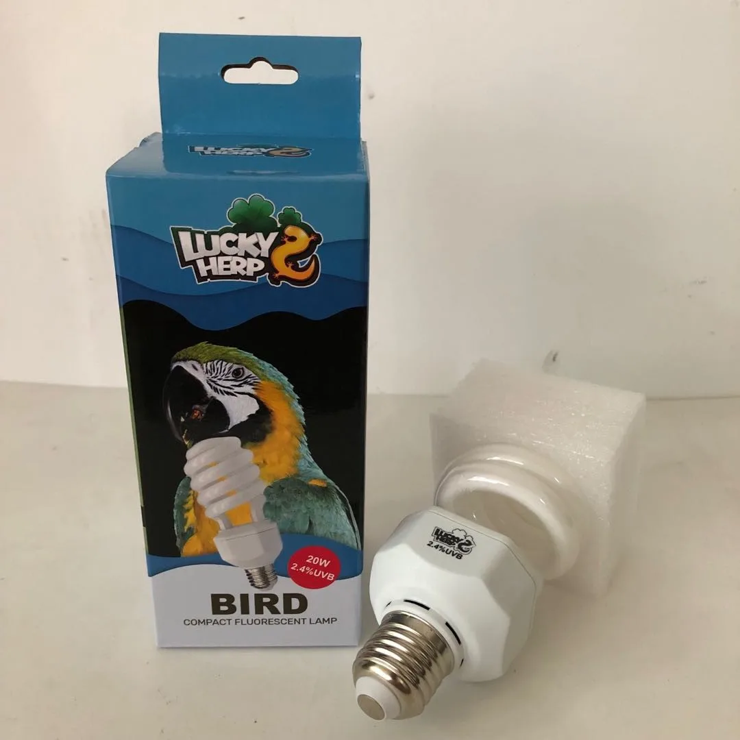 Lucky herp 100V 110V 120V 220V 230V 20w UVB2.4 Spiral Uvb Bird Lamp For Breeding Bird