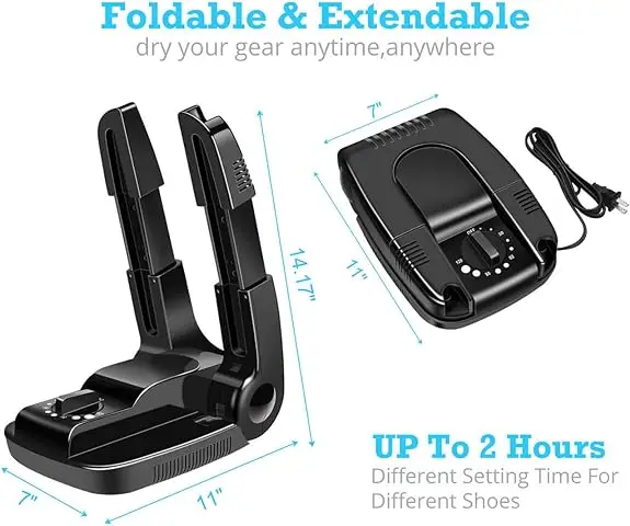 Portable Electric Shoes Boots Dryer and Warmer Heater with Folding and Drying Adjustable Rack