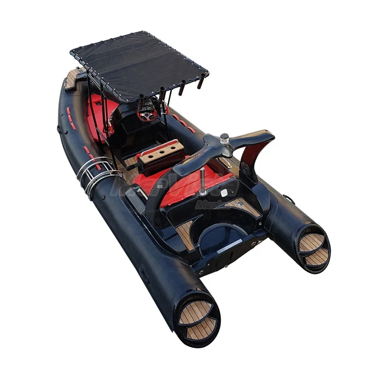 RIB580 boat fiberglass hull 5.8m19ft for 8 person with T-TOP sunshade