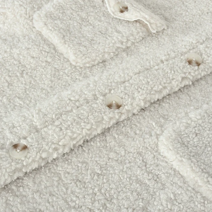 Free Shipping Hot Sale Winter Cozy Solid Color Single-breasted Warm Coat Women Lambswool Coat