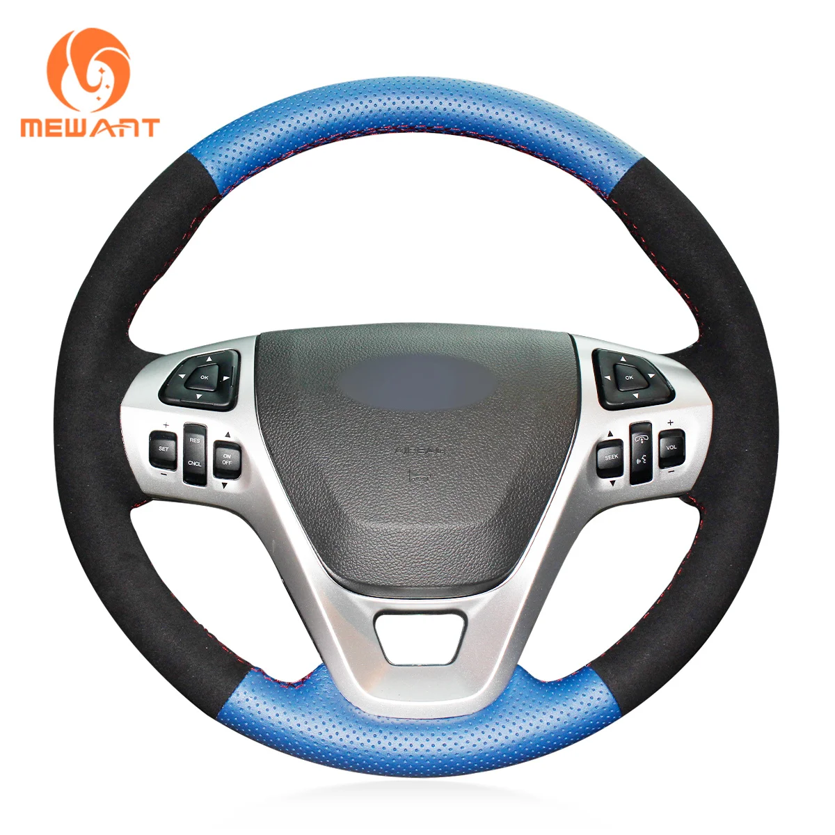DIY Car Custom Steering Wheel Cover For Ford Focus/Fiesta/ Puma ST ST-LINE/Escape/Transit/F-150/Mustang/Taurus/Edge/Mondeo/C-Max