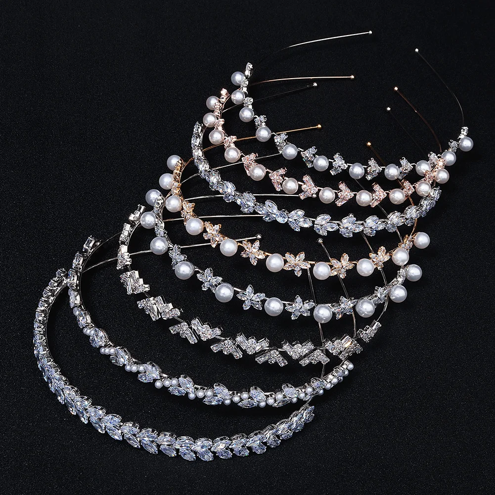Party Sparkle Hairband Zircon Pearl Fashion Girls Headpieces YiWu Hair Accessories Wholesale mesh bridal headwear Hair Band