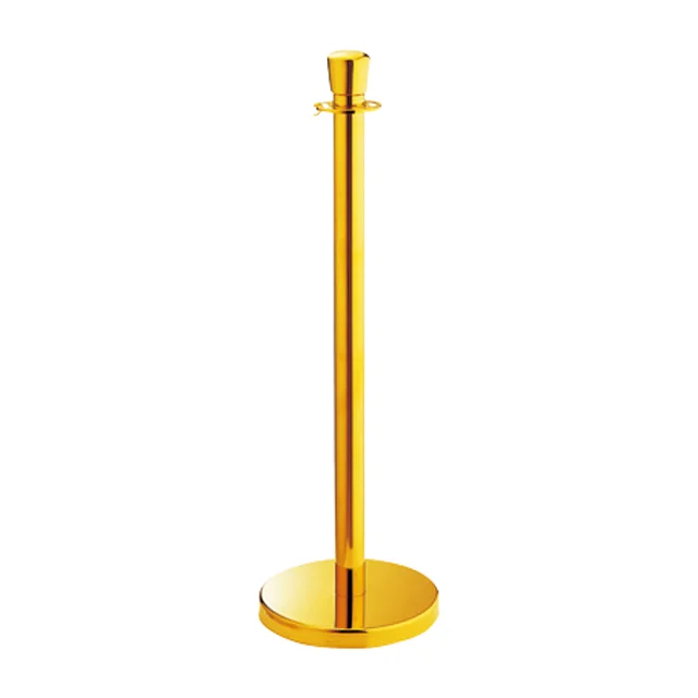 100cm Black Golden Stainless Steel Crowd Control Column for Event Barrier Post and Queue Line Display Use