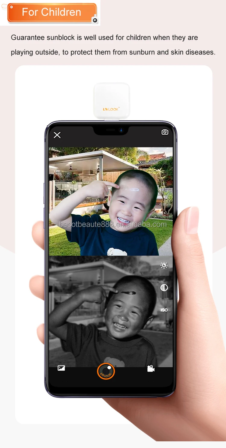 Портативная УФ-камера для защиты лица от солнца и iPhone обнаружения макияжа