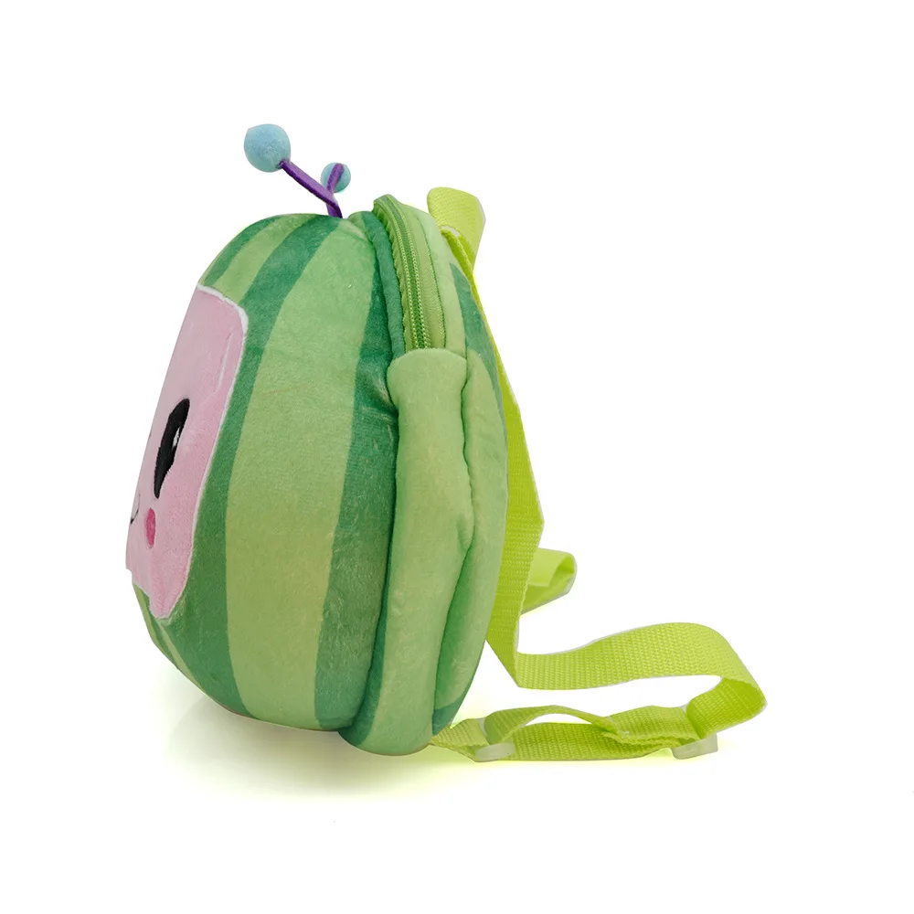 New Cartoon Watermelon jojo Doll Little Boy Backpacks School Bus Baby Plush Schoolbag Cross Bag