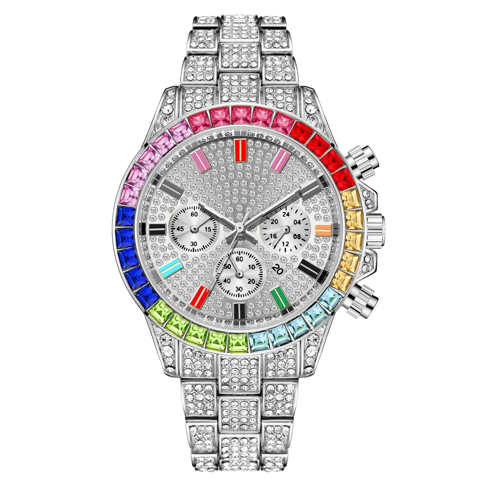 Shifenmei Luxury Male Large Size Colorful Diamond Quartz Watches Luxury Brand Men Quality Pointer Analog Watches