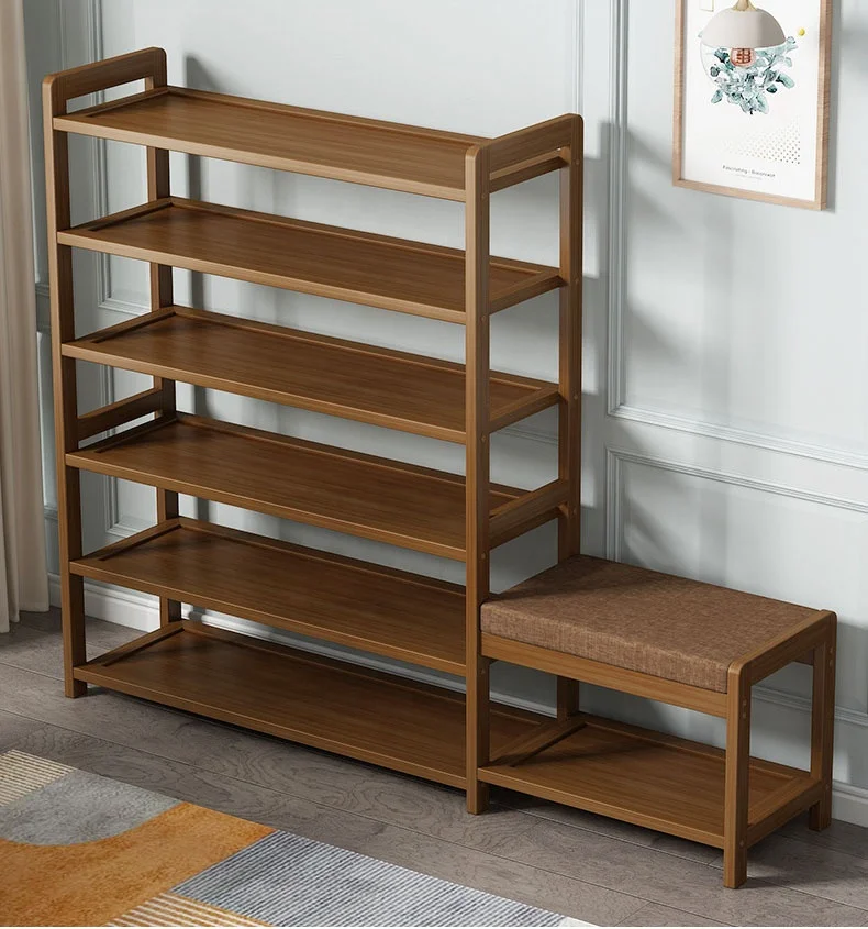 VIC All bamboo simple shoe rack home doorway storage rack new multi-layer storage door small shoe cabinet