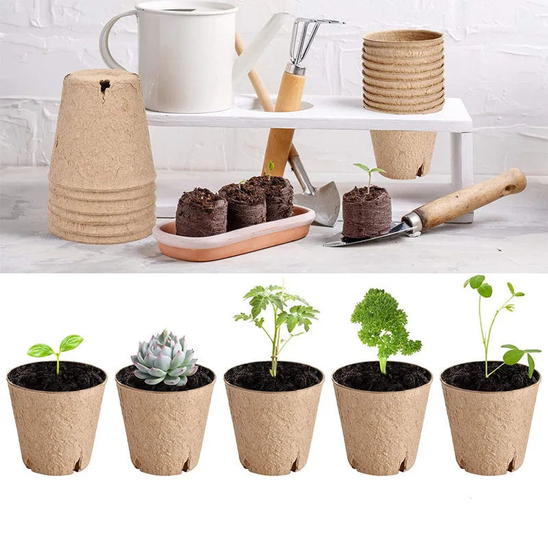 Garden Biodegradable Nursery Seeding Starter Tray Plant Cultivation Cup Peat Germination Pot Seedling Trays