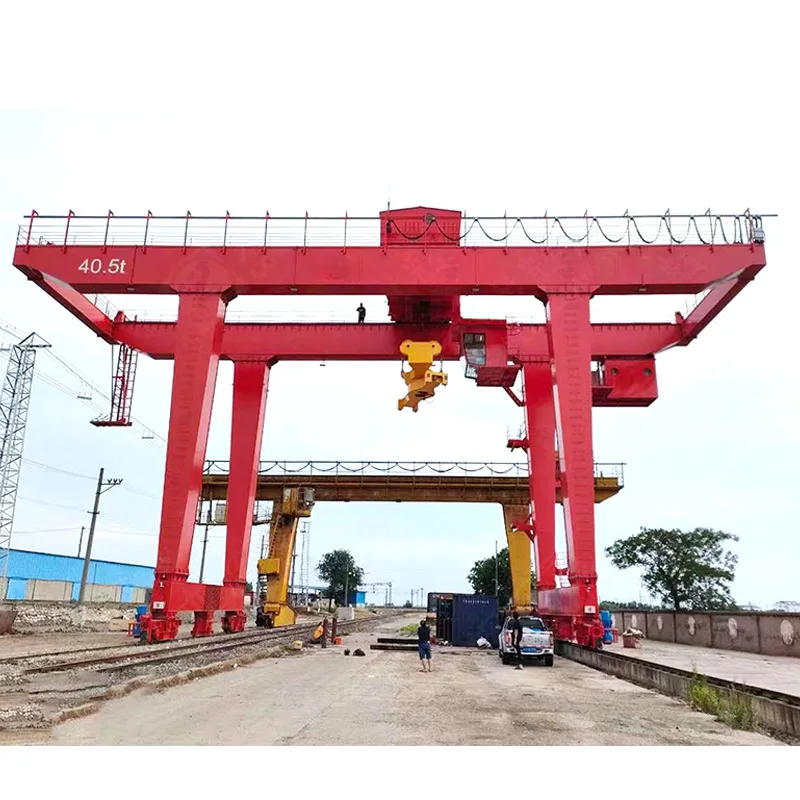 Rail Mounted Mobile Double Girder Traveling Gantry Crane With Electric Hoist MG Double Girder Gantry Crane