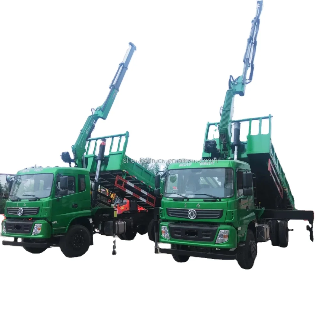 Factory Price New Dongfeng 4x2 Small Dump Truck Mounted Crane 5Ton 6Ton 8Ton Hydraulic Folding Boon Cranefor sale