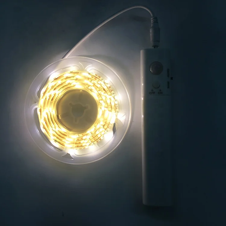 custom usb 3v 5v 3528 2835 aa a battery powered pir motion sensor flexible led strip