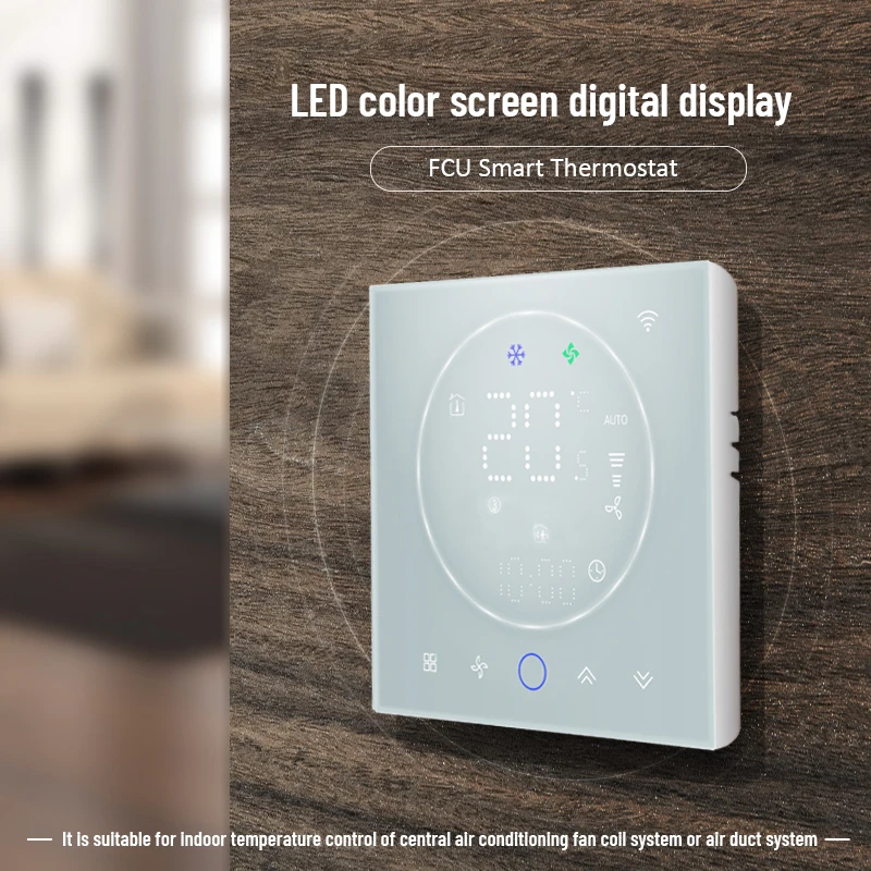 Beca BAC-008 Wifi Thermostat HVAC System Temperature Controller with LCD Touch Screen Lora Air-Conditioner Thermostat Wholesale