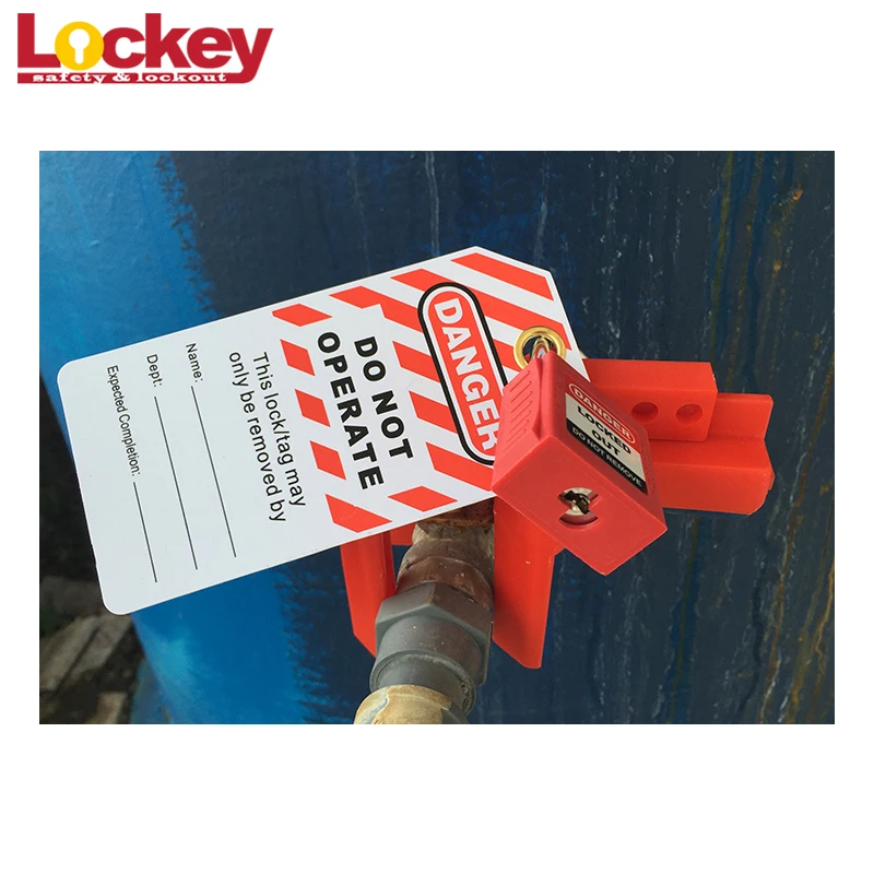 Lockey Adjustable Small Safety Ball Valve Lockout Red Locks out Devices with Locking Handle
