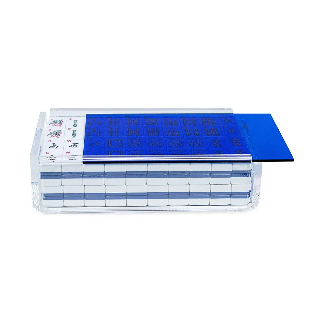 Acrylic Mahjong Sets With Tiles Custom Acrylic Backgammon Rummy Game for Wholesale Acrylic Mahjong With Pink Box