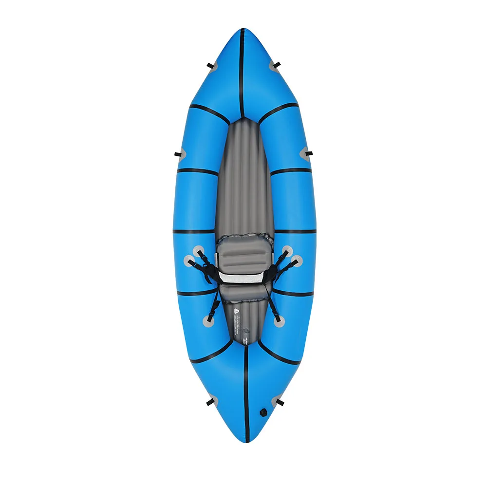 single seat kayak 210d/420d oem design inflatable foldable tpu packraft raft boat for bikerafting and whitewater