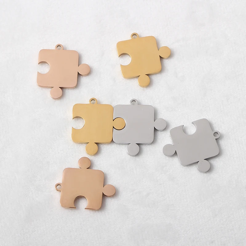 Customized Products Puzzle Pendant Couples Jewelry Custom Blank Pendant